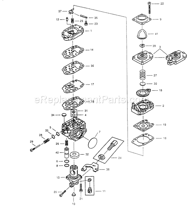 Page A Diagram and Parts List for WYK-10-1  Walbro Engine