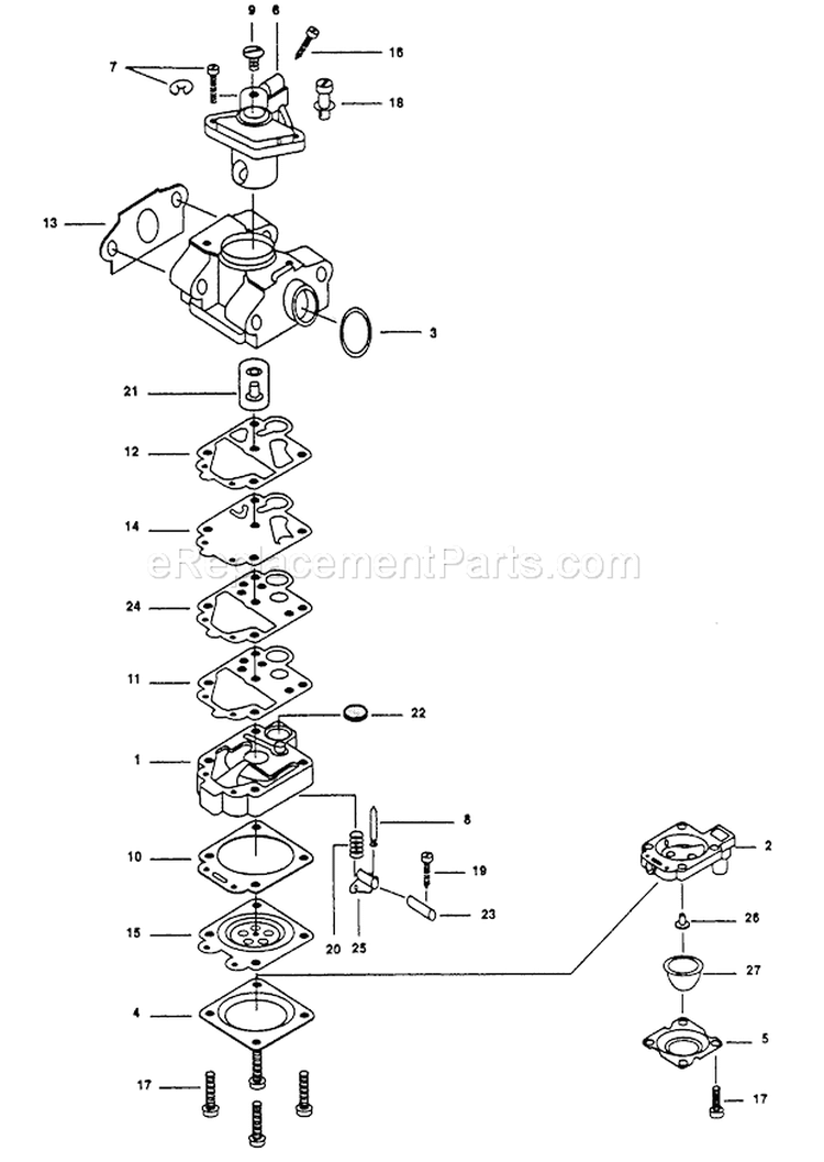 Page A Diagram and Parts List for WYL-10-1  Walbro Engine