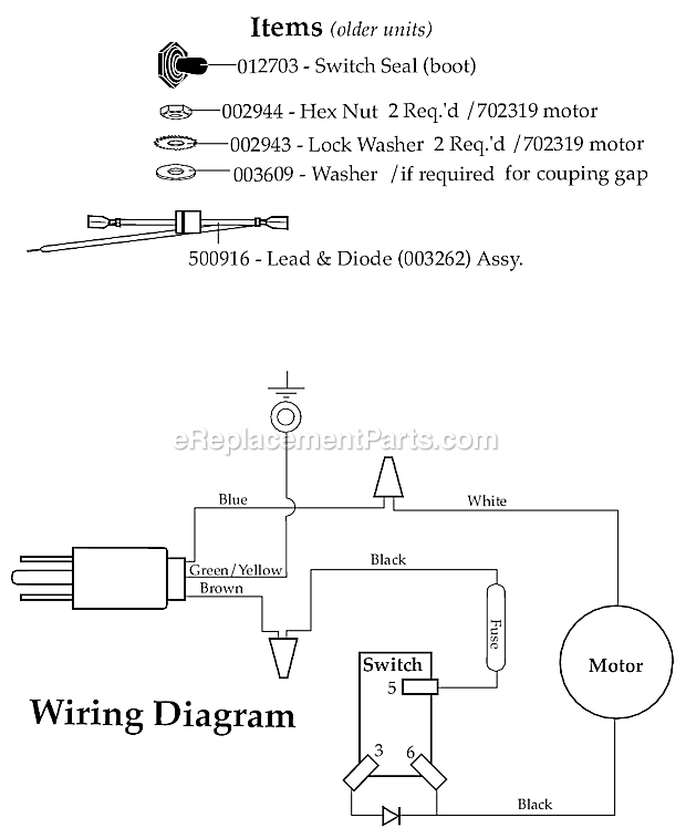 Page B Diagram and Parts List for 19BL50  Waring Blender