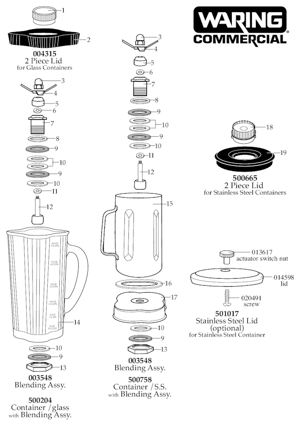 Page A Diagram and Parts List for 31BL40  Waring Blender