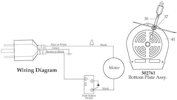 Page B Diagram and Parts List for 31BL41  Waring Blender