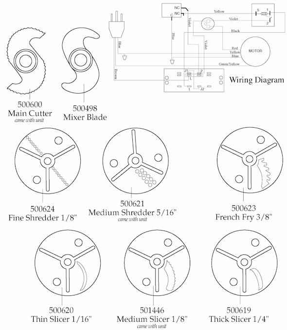 Page B Diagram and Parts List for 32FP11  Waring Food Processor