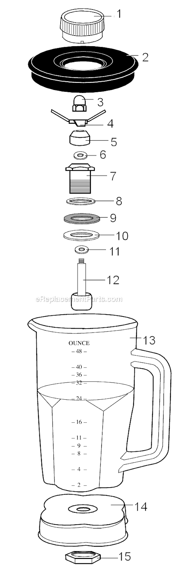 For_Use_On_Models_700_7010_7011_7012_8010_8011_And_Any_Unit_W_A_Square_Stud_Drive Diagram and Parts List for 501116  Waring Blender