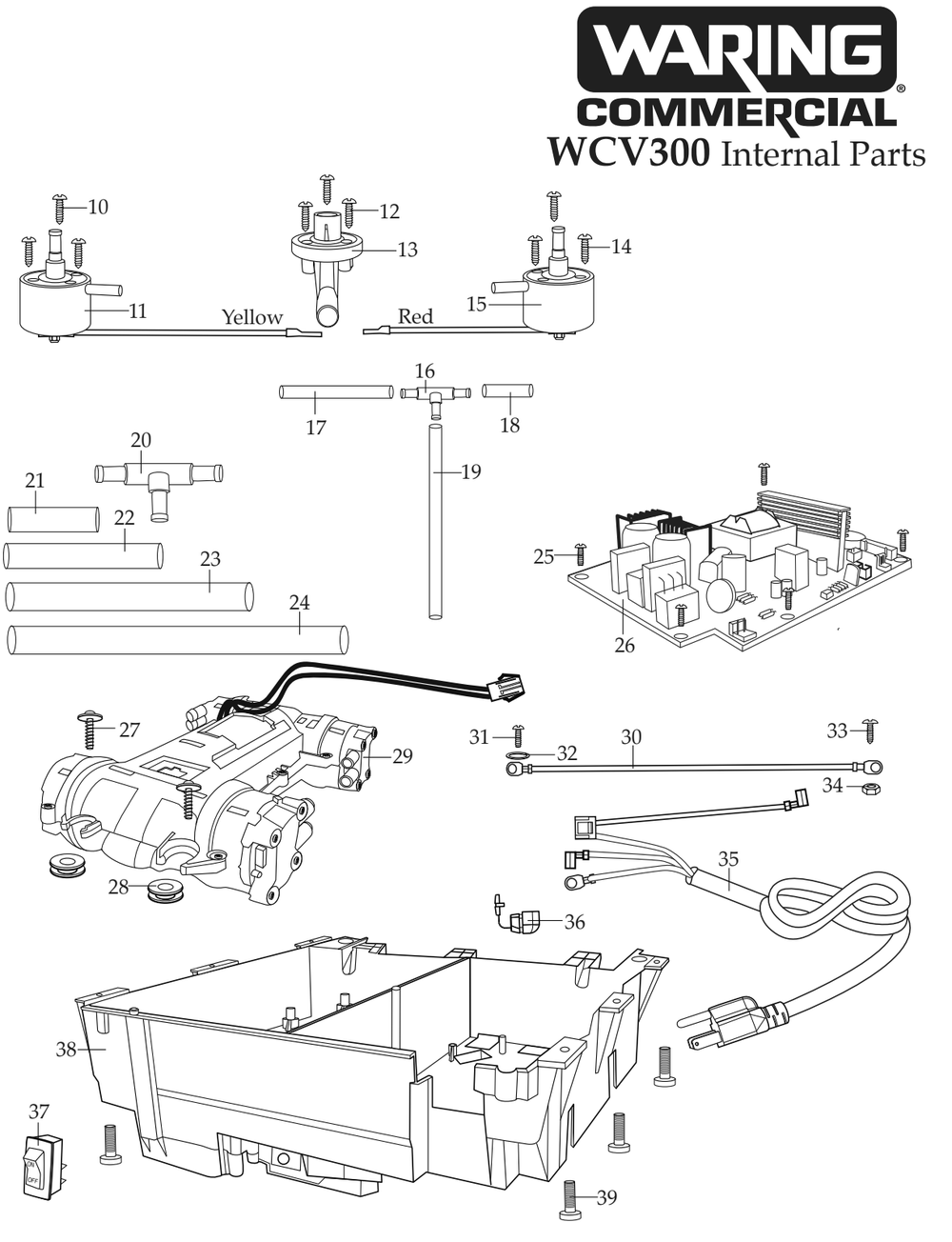 Diagram 2 Diagram and Parts List for WCV300  Waring Miscellaneous