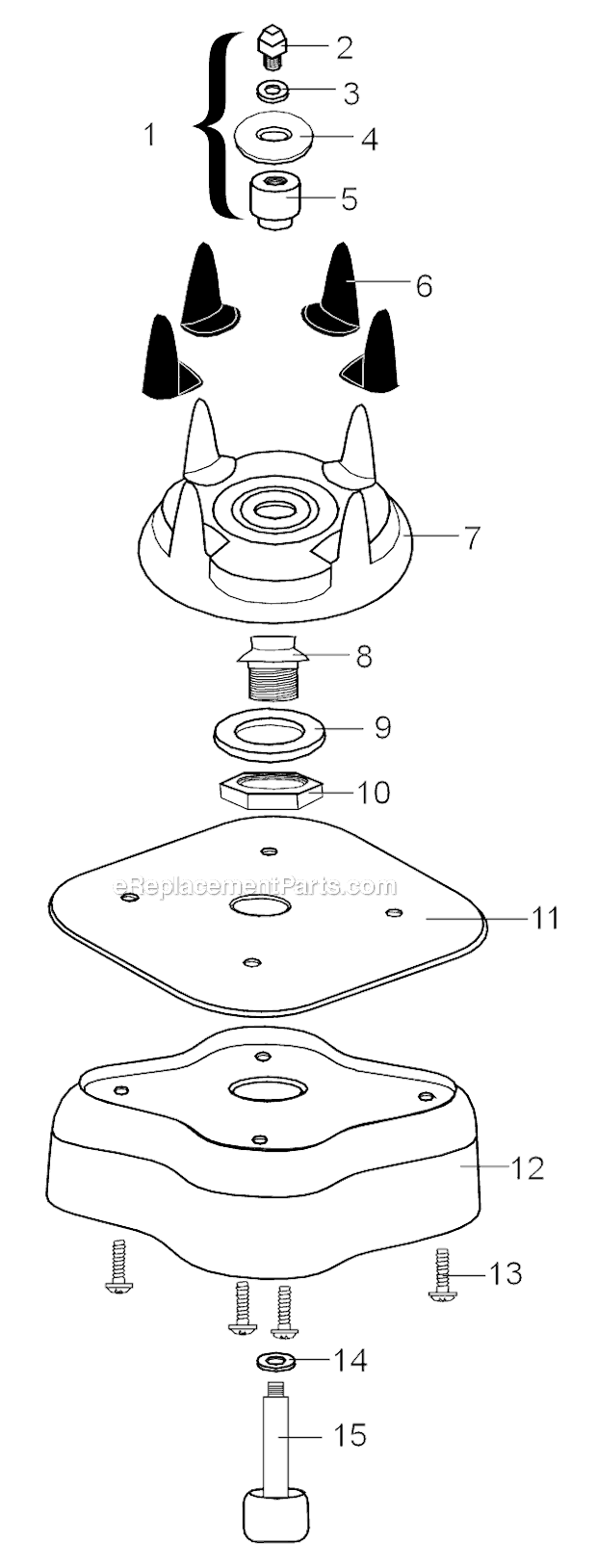 Page A Diagram and Parts List for AD1  Waring Blender