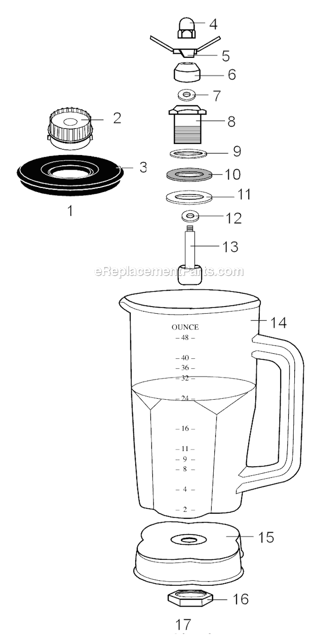 Page A Diagram and Parts List for CAC19  Waring Blender