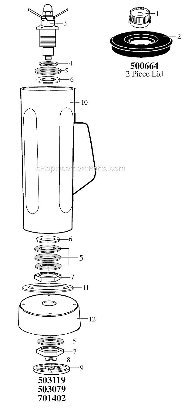 Page A Diagram and Parts List for CAC31  Waring Blender