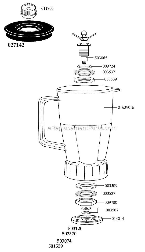 Page A Diagram and Parts List for CAC59  Waring Blender