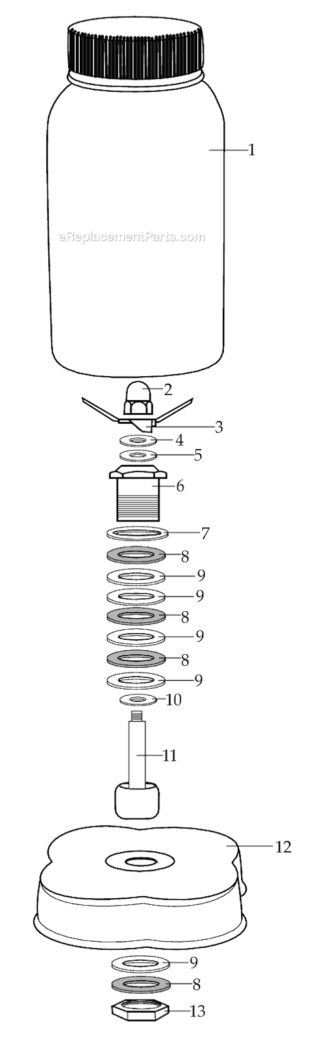 Page A Diagram and Parts List for CAC64  Waring Blender