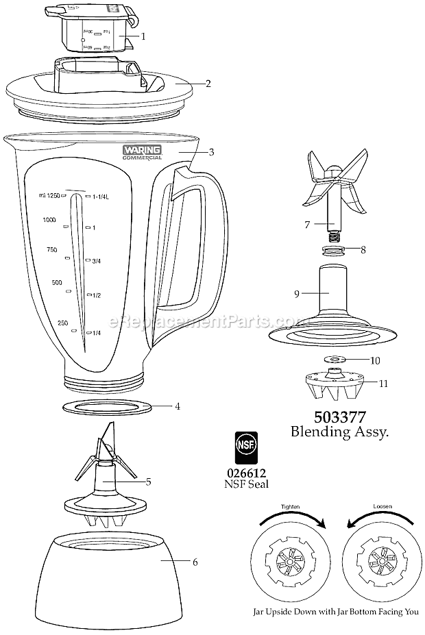 Page A Diagram and Parts List for CAC87  Waring Blender