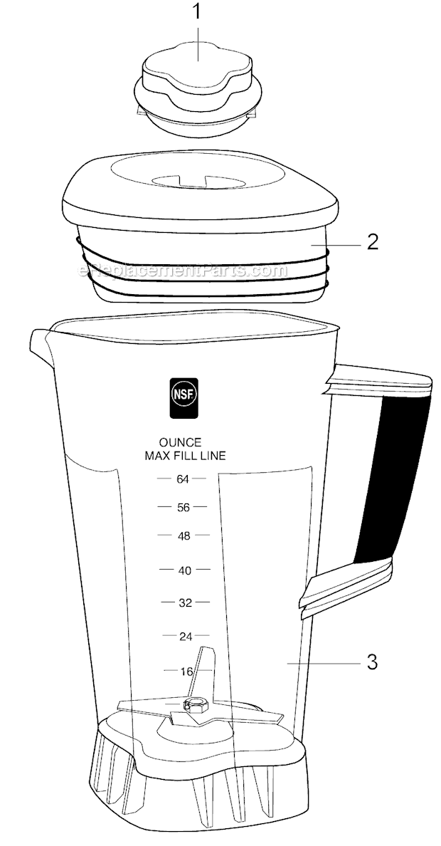 Page A Diagram and Parts List for CAC89B  Waring Blender