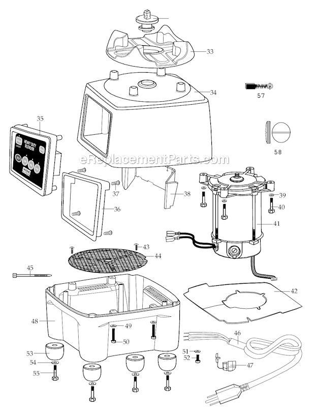 Page B Diagram and Parts List for CB15SF  Waring Blender