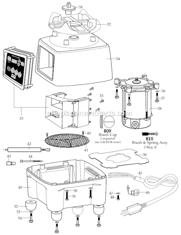 Page B Diagram and Parts List for CB15TB  Waring Blender