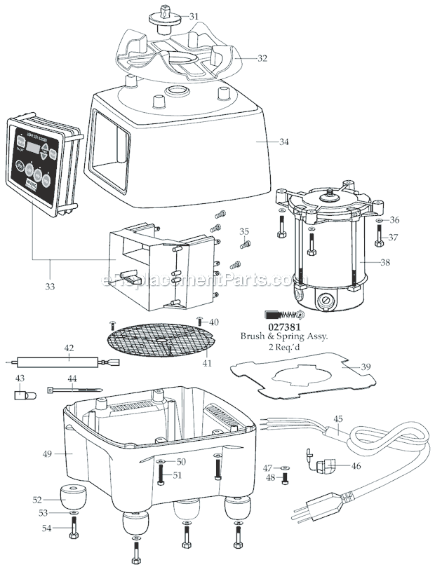 Page B Diagram and Parts List for CB15T  Waring Blender
