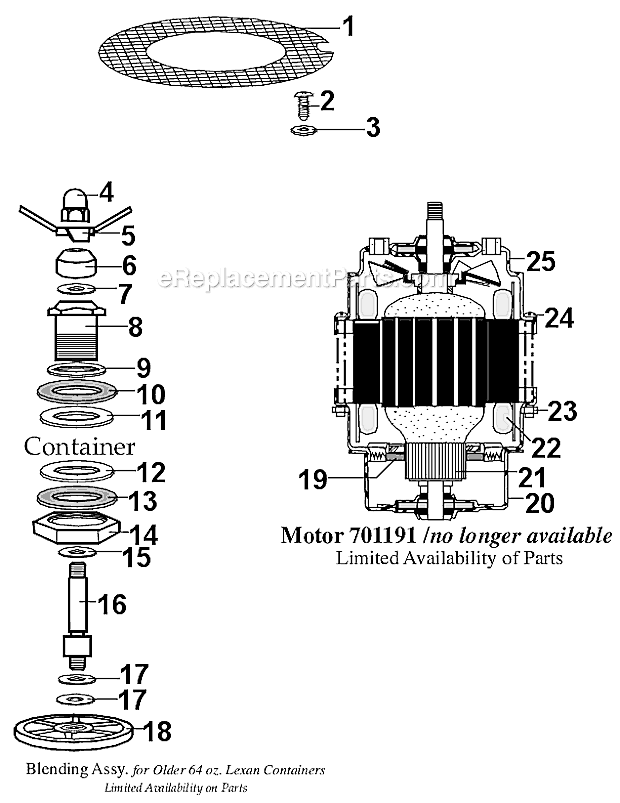 Page B Diagram and Parts List for HGBPBKP6  Waring Blender