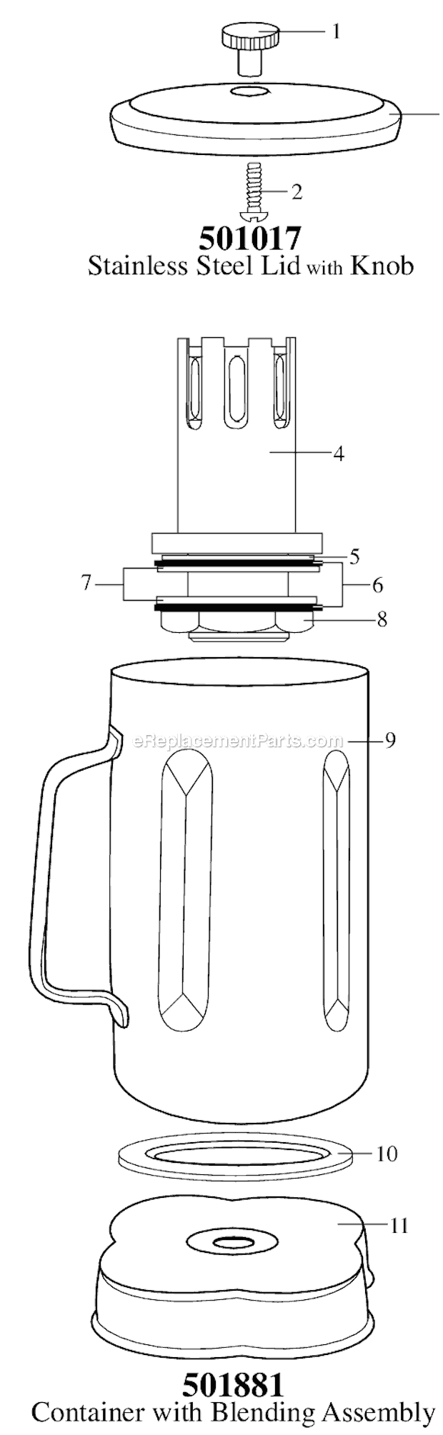 Page A Diagram and Parts List for LC101  Waring Blender