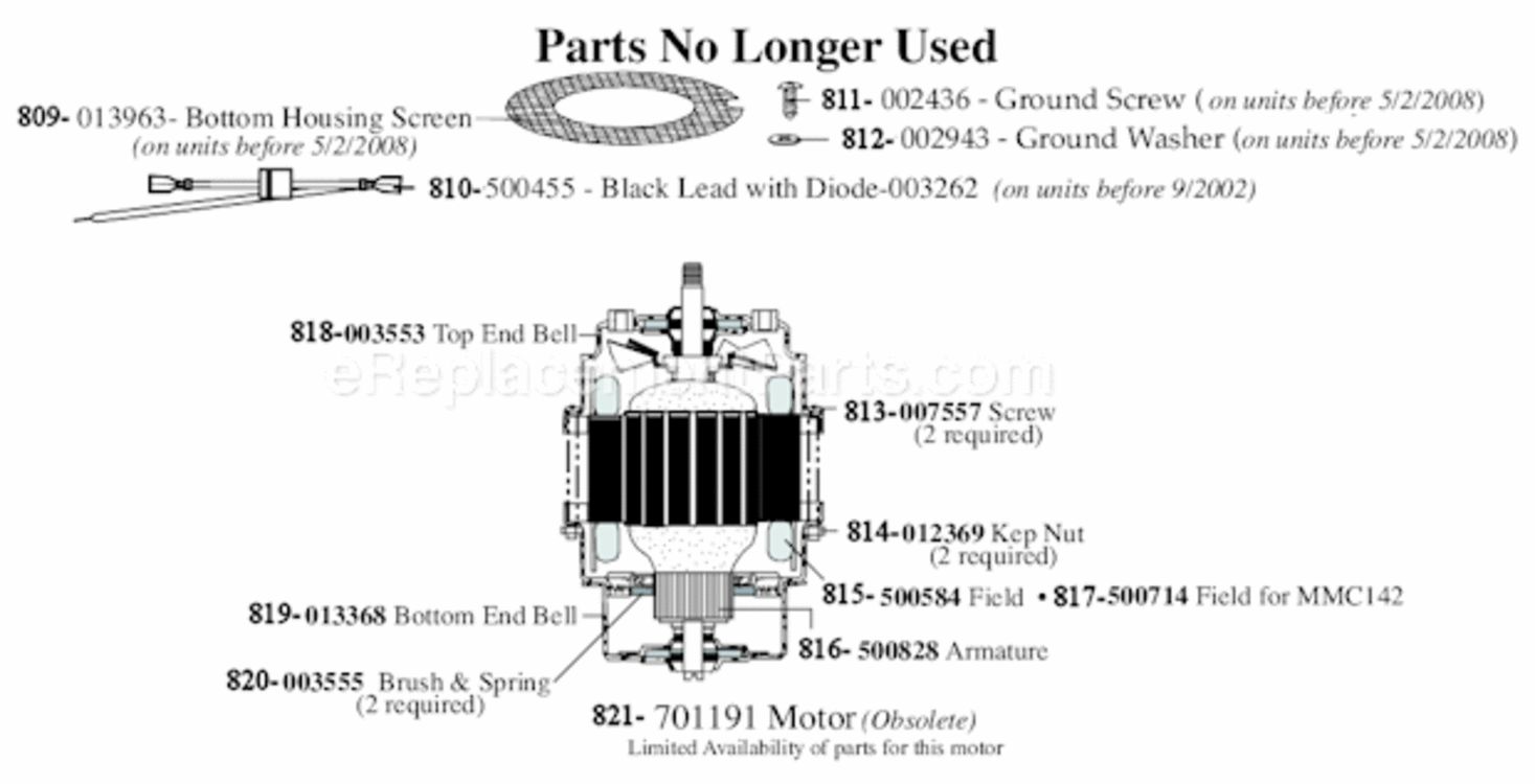 Page B Diagram and Parts List for MMB14C  Waring Blender