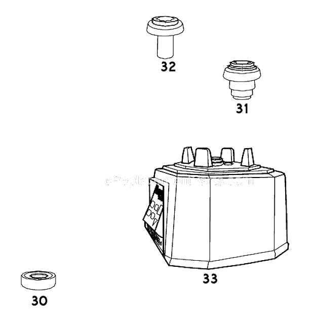 Page B Diagram and Parts List for MMB160  Waring Blender