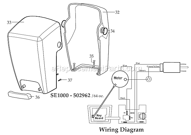 Page B Diagram and Parts List for MX1300XT41  Waring Blender