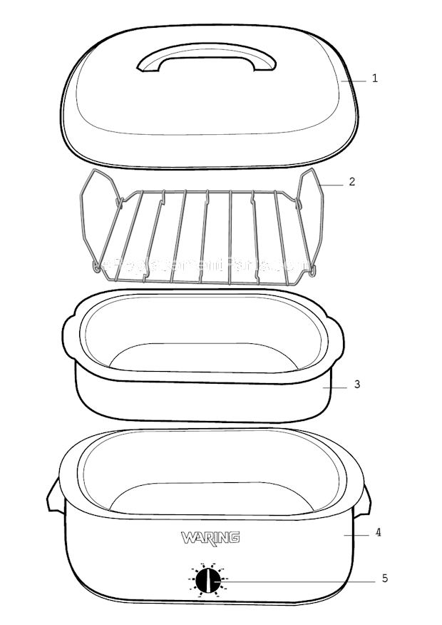 Page A Diagram and Parts List for RO18B  Waring Miscellaneous