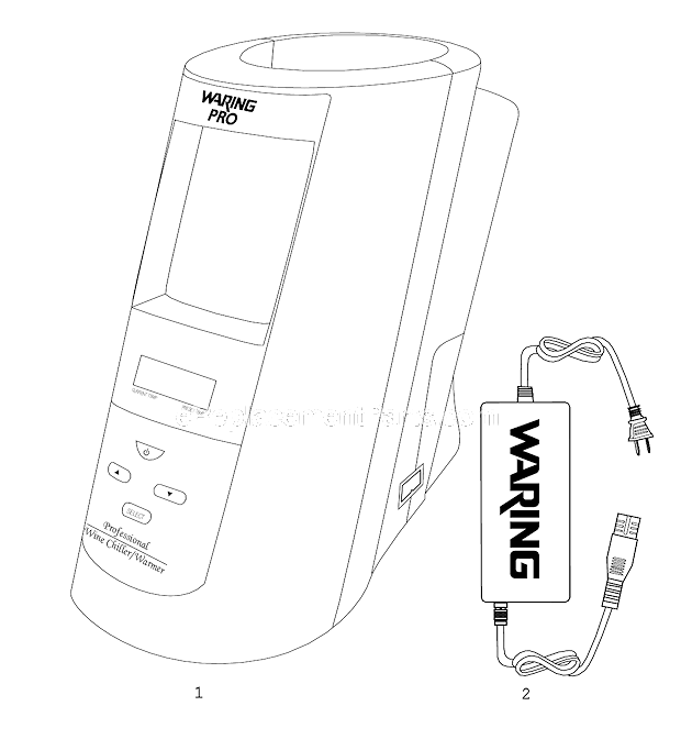 Page A Diagram and Parts List for RPC175  Waring Wine and Beverage Cooler