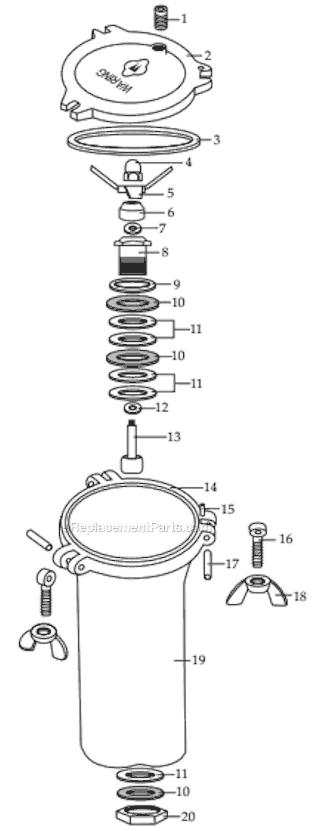Page A Diagram and Parts List for SS510S  Waring Blender