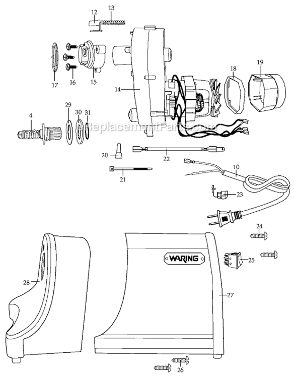 Page B Diagram and Parts List for TMP150WS  Waring Miscellaneous