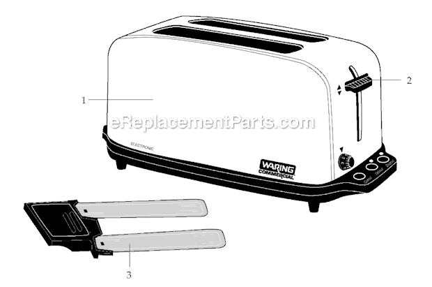 Page A Diagram and Parts List for WCT704  Waring Toaster