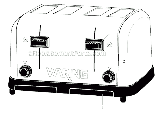 Page A Diagram and Parts List for WCT708C  Waring Toaster