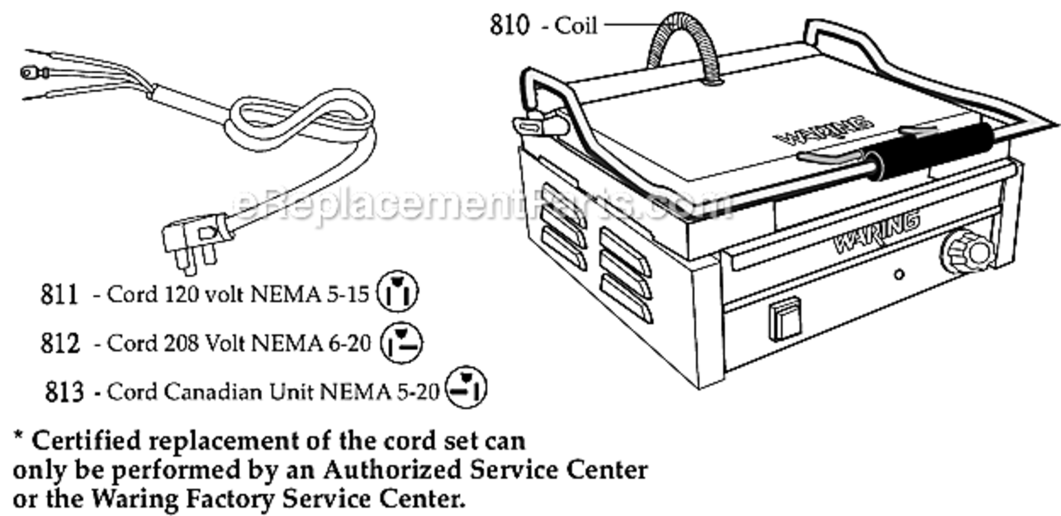 Page C Diagram and Parts List for WDG250  Waring Miscellaneous
