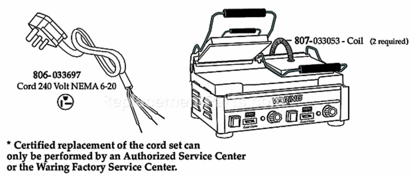 Page C Diagram and Parts List for WDG300T  Waring Miscellaneous