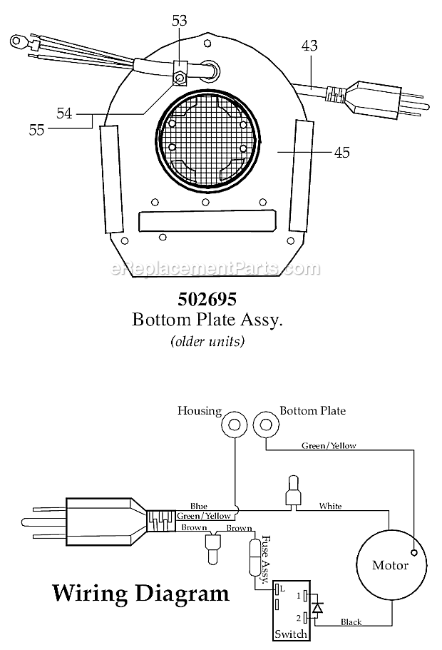 Page B Diagram and Parts List for WF2211214  Waring Blender