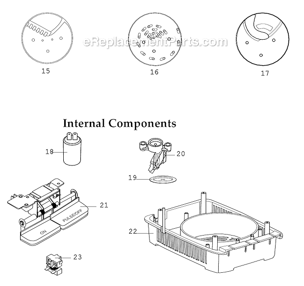 Page B Diagram and Parts List for WFP14SCND  Waring Food Processor