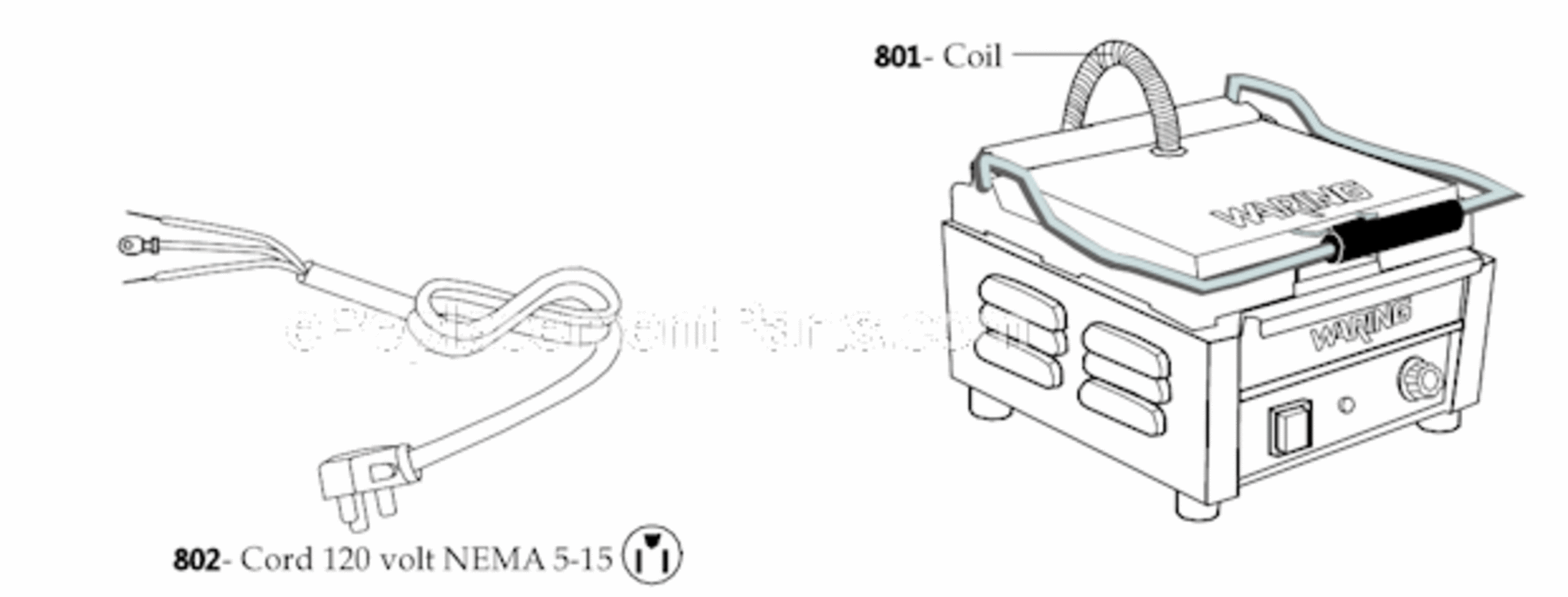 Page C Diagram and Parts List for WPG150 120V Waring Miscellaneous