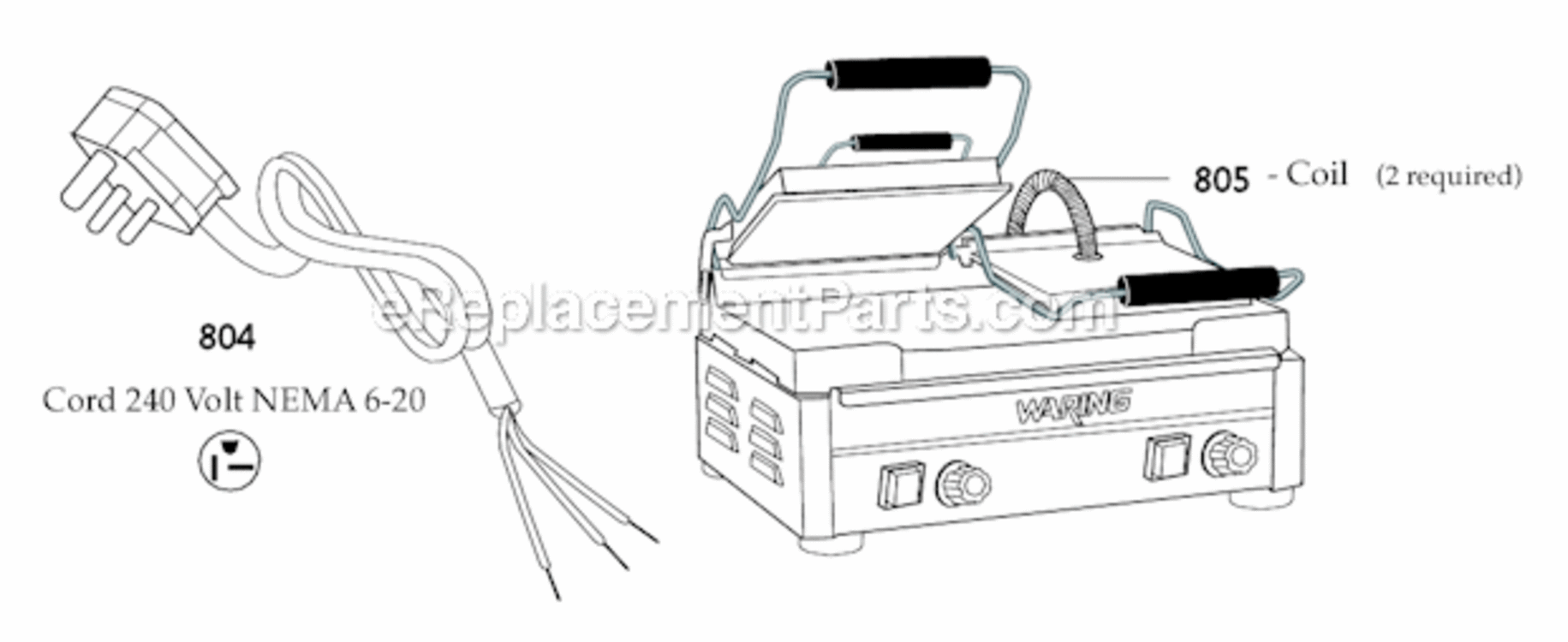Page C Diagram and Parts List for WPG300  Waring Miscellaneous