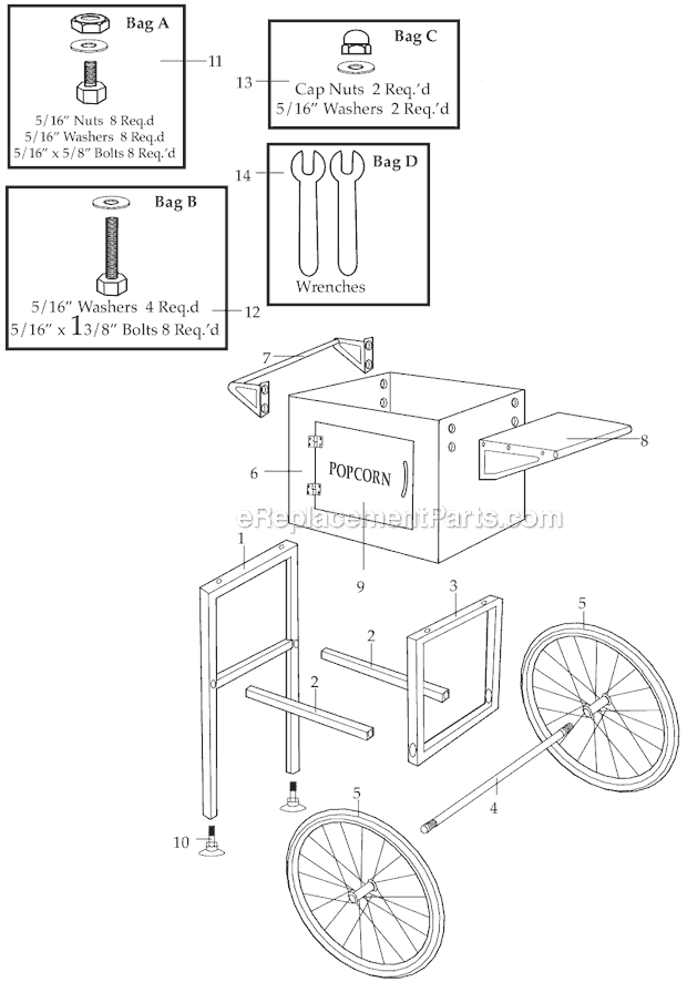 Page A Diagram and Parts List for WPM60TRLY  Waring Popcorn Maker