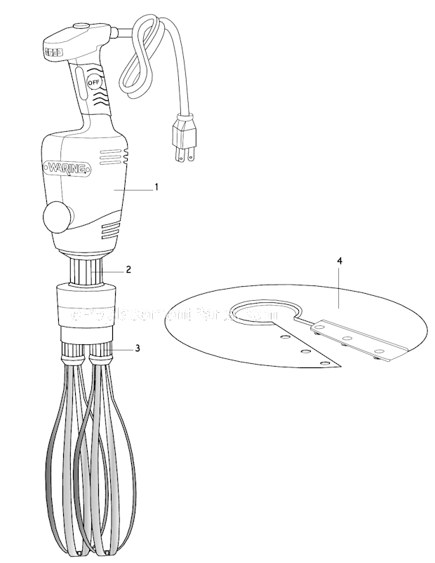 Page A Diagram and Parts List for WSBPPWLC  Waring Blender