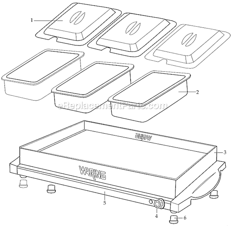 Page A Diagram and Parts List for WT90B  Waring Miscellaneous