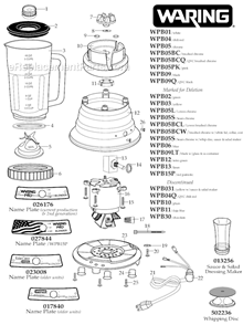 Part Location Diagram of 003994-06 Waring Outer Lid (Blue)