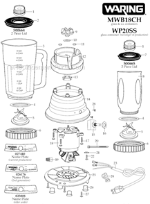 Part Location Diagram of 030171 Waring Housing Seal