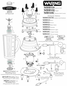 Part Location Diagram of 503159 Waring Bearing Holder