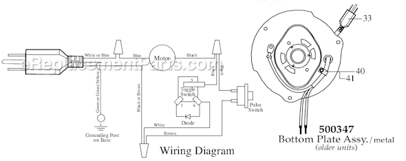 Page B Diagram and Parts List for 19BL62  Waring Blender