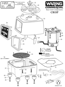 Diagram 2 Diagram and Parts List for CB15P  Waring Blender