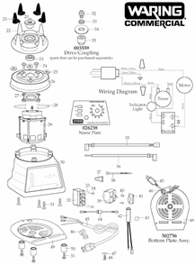 Part Location Diagram of 002650 Waring Screw