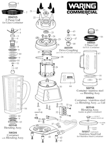 Part Location Diagram of 025667 Waring Bottom Plate Only