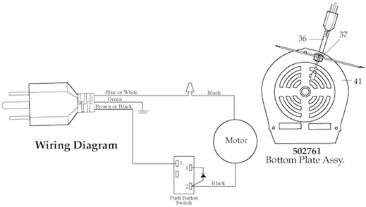 Page B Diagram and Parts List for 31BL41  Waring Blender