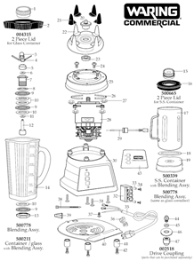 Page A Diagram and Parts List for 31BL92  Waring Blender