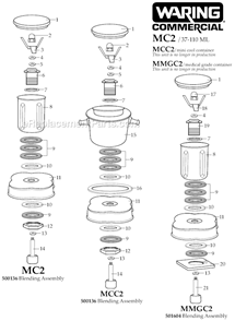Part Location Diagram of 011104 Waring Container