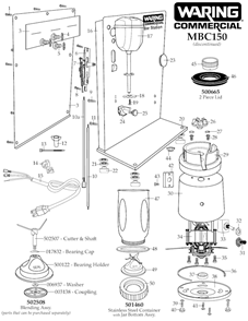 Part Location Diagram of 014461 Waring Screw