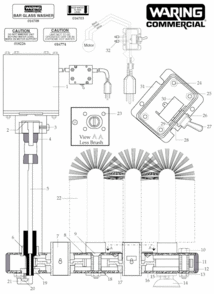 Page A Diagram and Parts List for 31EA93  Waring Dishwasher